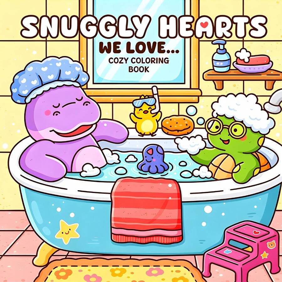 SANRIO GDTME Cute & Cozy Simple Coloring Book: Relaxing Warm Animal Scenes, Suitable For Adults And Teens