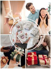 Y2K Silver Mini Photo Album Keychain Cute Heart Hollow 2 Inch Photo Book Keyring Car Keychain Portable Photo Holder Pendant Bag Charm Gifts - Multicolor - View 11