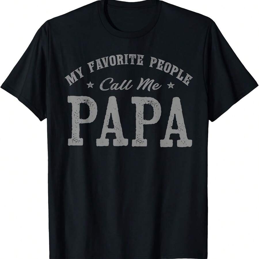 My Favorite People Call Me Papa Vintage T-Shirt - Black - View 1