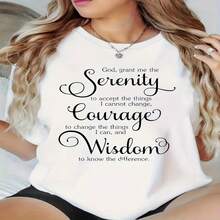 New T-Shirt With English Letter Print Design - White - View 1