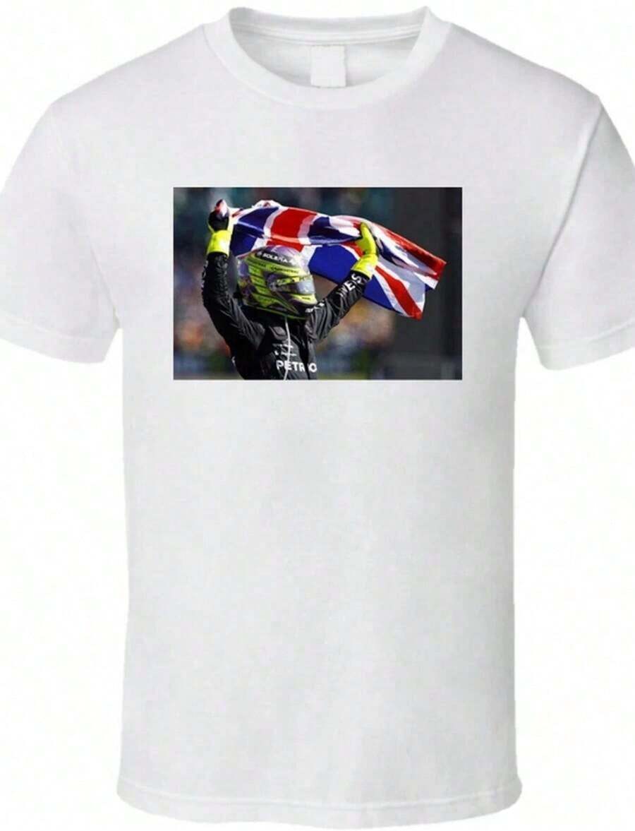Lewis T-Shirt Racing Team Shirt F1 Racing F1 Hamilton 44 Summer T Shirts Summer Outfit For Women Black Top White Top Going Out Tops Summer Tops Going Out Top T Shirt - White 2 - View 1