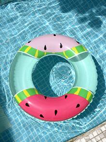 1 pieza Flotador en forma de sandía para piscina de 60-90cm, flotador inflable creativo para fiestas en la piscina y la playa, regalo perfecto para diversión y relajación en la piscina durante las vacaciones de los adultos - Verde - Ver 5