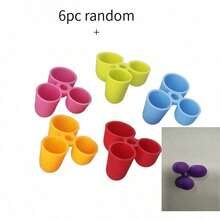 2/4/6pcs Silicone Pencil Grips, Suitable For Beginners Writing Practice, Durable Pencil Holder Tool - Multicolor - View 14