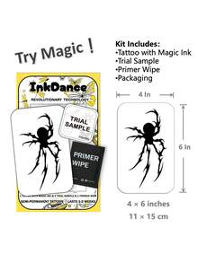 1 Kit "Spider" Technology Tattoos, Semi-Permanent Tattoos, Temporary Tattoos, Long Lasting, Fake Tattoos, Water-Resistant, Scorpion, Authentic Tattoo Look, Plant-Based D271 - Black - View 3