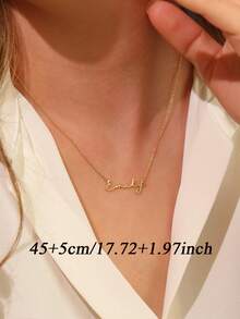 1 pièce Collier avec prénom de style minimaliste personnalisé, collier avec prénom en or, bijoux personnalisés, cadeaux pour elle, colliers minimalistes, cadeaux d'anniversaire, colliers pour femmes, bijoux pour femmes, colliers avec prénom personnalisés, articles personnalisables, cadeaux personnalisés, fête des mères, cadeaux de saison des fêtes - Multicolore 2 - Voir 4