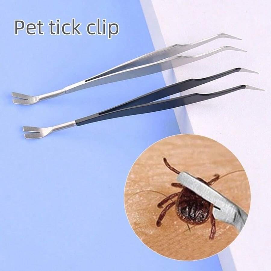 2 In 1 Tick Remover Tool Professional Tick Removal Tweezers For Humans & Pets Pets Flea And Tick Removal Tick Remover Tools - Multicolor - View 1