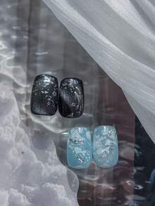 1件 5D金屬彩色魚美甲貼紙，夢幻可愛魚與星海美甲裝飾，自黏式美甲貼 - 彩色 - 查看 3