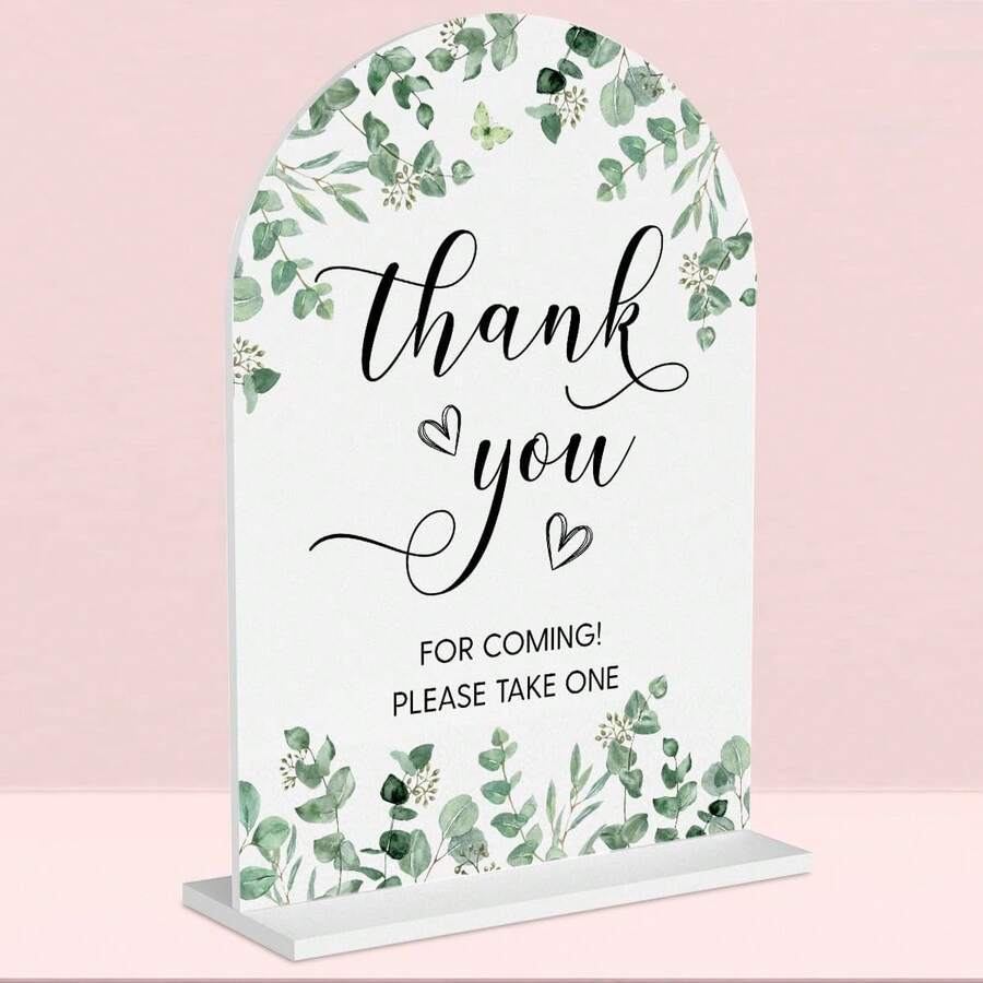 Wedding Party Decorative Signs, Love Sweet Dessert Table Decor Plates, Wedding Ceremony Decorations, Acrylic Arch Tabletop Decor Plates, Suitable For Wedding Receptions And Event Parties - White - View 1