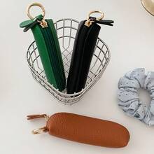 Mini Coin Purse With Lipstick Holder, Cute Japanese INS Style Zippered PU Small Wallet, Bag Charm Accessory For Women - Multicolor - View 2