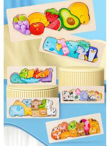 Wooden Children's Stereoscopic Puzzle Building Blocks, Parenting Toy, Educational Gifts For Boys & Girls - Multicolor - View 9