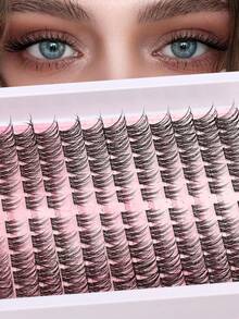 Himirell 120pcs C Curl Natural Lash Clusters, Soft Short Individual Lash Clusters For Eyelash Extensions, DIY Lash Clusters To Create Natural Makeup Look, Easy For Newbies, Reusable, Suitable For Daily Makeup - C - View 1