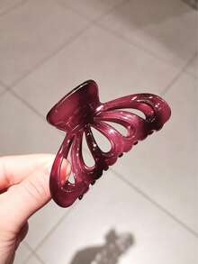 1pc European And American Style Colored Transparent Shower Clips, Hair Clips, Buns Clips, Shark Fin Clips, Hairpins - Multicolor - View 4