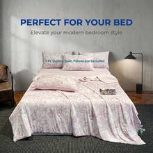 1pc Digital Printing Cooling Quilt - High-End Luxurious Super Soft Cooling Summer Quilt, Lightweight And Suitable For All Seasons, Featuring Modern Fresh Floral Patterns, 100% Polyester, Machine Washable, Suitable For Single/Double Bed, Hotel, Camping And Home Decor, Hotel-Level Luxury Bedding | Modern Quilting Design | - Dusty Pink - View 6