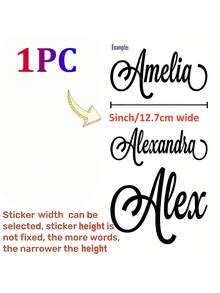 1pc 3-6 Inch Custom Name Stickers, Date Stickers, DIY Gifts, Handmade Calligraphy, Wedding Favors, Holographic Glitter Decals For Water Bottles, Lunch Boxes, Glass, Cups, Aesthetic, Personalized Gift - Sticker - View 20