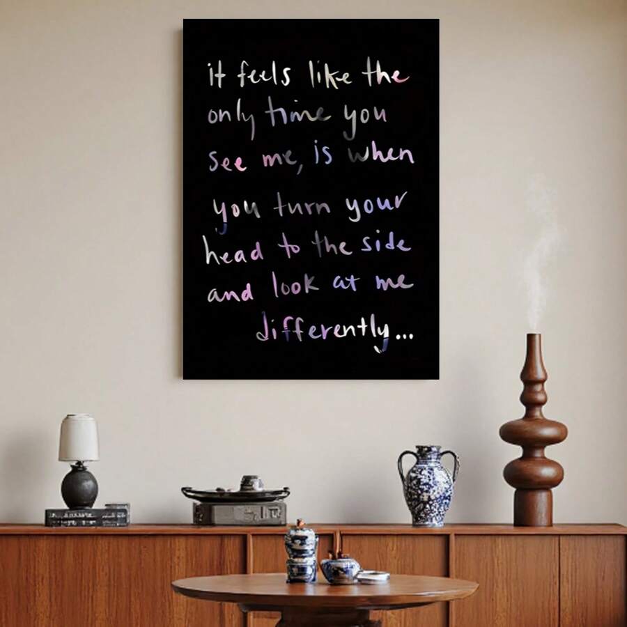 Enmarcado Póster impreso para decoración de pared - Láminas artísticas "Mírame de otra manera" - ¡Oh, sí, estoy haciendo lo mío! Letras y citas de hip-hop Amor melancólico Rap emotivo - Enmarcado - Ver 1