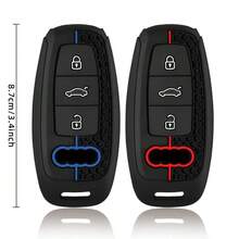 适用于奥迪A6L 2020、A7 E-Tron、A8 Q8、C8、D5 2019、2018款的硅胶钥匙套，三键钥匙壳，汽车配件 - A - 查看 8