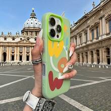 Phone Case - Colorful Bold English Letters, a Minimalist Macaroon-Colored Jelly-Like Two-In-One Magnetic Wireless Charging Phone Case, Suitable for Halloween, New Year Gifts, Christmas Gifts, Easter Gifts, And Can Be Given to Family And Friends - Negro - Ver 2
