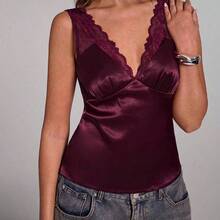Women Tank Tops & Camis - Bordeaux - View 4