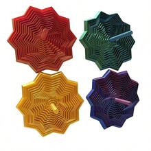 3D列印星形多邊形壓力隨機配色紓壓玩具，3D摺疊結構手指紓壓裝置，具視覺與聽覺舒緩效果，適合桌面裝飾，可用作聖誕禮物、生日派對禮物、節日理想禮物或母親節禮物（所有款式隨機配色） - 多色 - 查看 5