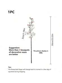 1pc/3pcs/5pcs/10pcs 23.22 Inch Bendable Artificial Silk Sakura Flower Branches With Leaves, Suitable For DIY Flower Wall, Scene Decoration, Vase Arrangement In Living Room/Bedroom, Wedding, Party, Tabletop Decor. Deciduous In Autumn/Winter - White - View 4