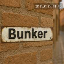 2D Flat Design, 1 Inch "Bunker" Theme Wall Decor - Heavy Metal Sign For Military Enthusiasts, Suitable For Cave, Garage, Basement, Tactical Room - High Definition Indoor/Outdoor Decoration (16 In X 4 In), 2D Flat Style (Random Style) - A - View 1