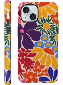 15 Sommer-Handyhülle ,, schönes sommerliches Blumenmuster-Design, Schutzhülle geeignet für Mädchen, doppelschichtige stoßfeste weiche bunte Silikon-TPU-Polsterhülle, 02 - Weiß 2 - Übersicht 9