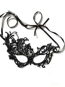 Luxury Edition Venice-Themed Makeup Mask, Black Lace Face Mask, Costume Accessory For Halloween Parties, Weddings, And Role-Playing Parties (The Ropes On Both Sides Of The Product Are Made Of Random Materials.) - Multicolor - View 9