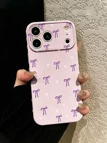 1 chiếc ốp lưng điện thoại 3D thời trang mới, họa tiết nơ trái tim màu tím, viền nổi, tương thích với Apple 17/17Pro/17ProMax/16/16Pro/16ProMax/16Plus/15/15Plus/15Pro/15ProMax/14/14Plus/14Pro/14ProMax/13/13Pro/13ProMax/12/12Pro/12ProMax/11/11ProMax/XR/XSMAX/7G/8plus và Galaxy A03S/A05/A10S/A12/A13/A14/A15/A35/A36/A20/A50/A55/A56/M05, ốp bảo vệ chống sốc. - Nhiều màu - Xem 2