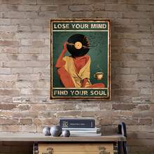 1pc Vintage Vinyl Record Unframed Canvas Wall Art- Inspirational Quote "Lose Your Mind Find Your Soul", Music-Themed Wall Decor, Perfect Gift For Him& Her, Ideal For Living Room Or Bedroom Decor - 666 - View 12