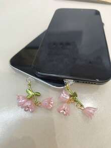 Fengling Lan Mobile Phone Dust Plug, Compatible With Apple Lightning Android Type-C Interface Mobile Phone Dust Plug, Super Cute Mobile Phone Decoration Pendant, - Pink - View 6