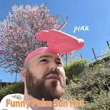 Palm-Shaped Sun Hat, Creative Funny Summer Hat, Outdoor Sun Protection, Prank Toy, Outdoor Fun Toy Gift, Portable Outdoor Leisure Toy, Casual Prank Entertainment Small Gift - Multicolor - View 3
