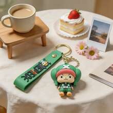 MINISO Chopper Green Keychain, Premium Soft PVC Cartoon Pendant, Y2K Style Backpack Charm, Cute Car Interior Decoration, Handbag Accessory, Travel Luggage Tag, Fun Collectible Gift For Teens, Durable Soft PVC Material - Style 1 - View 4