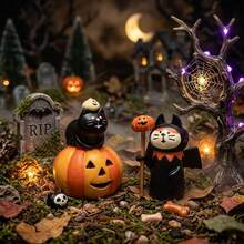 Creepy Cute Ghost Cat Resin Statue - Interesting Halloween Desktop Decor, Suitable For Tiered Tray Decoration In Home Office, Gift For Cat Lovers - Cat - View 3
