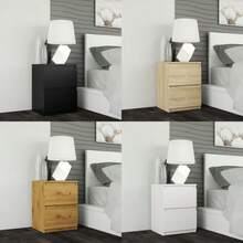 30x30x40cm 2抽屜床邊櫃，現代極簡風床頭櫃，4色可選，適用於臥室、客廳、居家辦公室的小型窄身儲物櫃，省空間緊湊式床邊櫃，配備滑順抽屜 - 彩色 - 查看 4