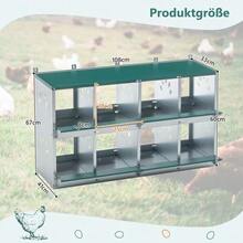 8-Compartment Chicken Nesting Boxes For Egg Laying, Metal Poultry Nesting Box For Wall Mounting For Chickens/Hens, Coarsely Ventilated  Box - 查看 2