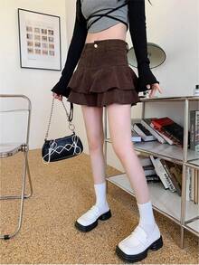 Women Skirts - Coffee Brown - View 5