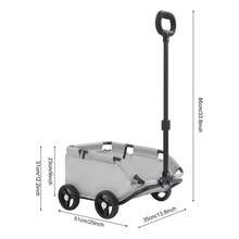Carrinho de Transporte para Cães e Gatos Mini Dobrável, Carrinho para Animais de Estimação para Viagens com Alça Extensível, Corda de estabilidade e Bolso Lateral, Ideal para Cães de Pequeno Porte até 7,5kg (Preto, Rosa e Cinza) - Cinza - Ver 9