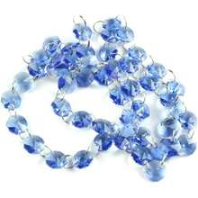 Lt. Blue 10m/50m Glass Beads Chandelier Lamp Octagon Chain Garlands Wedding/ Party Decor - (Size: 50 Meters) - 50 Meters - View 3
