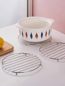 Stainless Steel Kitchen Pot Mat, Pot Rack, Heat Insulation Pad, Versatile Steamer Rack, Tabletop Anti-Scald Heat Resistant Pot Holder, Trivet - Multicolor - View 5
