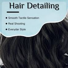High Temperature Silk Big Wavy Ponytail Wig, Elastic Net Drawstring Hairnet Style Synthetic Curly Hair Ponytail - 1B# - View 5