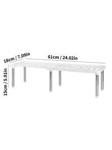 1pc Expandable Kitchen Storage Rack, Detachable & Extendable Organizer Shelf, Multi-Function Sink Underside Rack, Cabinet Divider, Wardrobe Rack, Bathroom Shelf, Adjustable Compact Space-Saving Rack For Kitchen, Living Room, Dorm, Bedroom, Can Store Shoes, Slippers Etc., Minimalist Style Home Storage - Multicolor - View 12