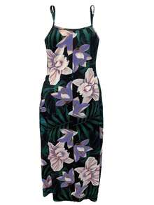 Plus Size Summer Holiday Floral & Plant Print Maxi Slip Dress - Multicolor - View 4