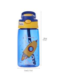 1 pièce Tasse à paille en plastique de 480 ml, Tasse à jus/lait portable, Cadeau pour la rentrée scolaire/célébration - Multicolore - Voir 5