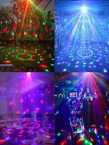 7-Color Rotating RGB USB Stage Light, Dorm Decor Car Atmosphere Projection Lamp, Suitable For Birthday, Christmas And Halloween - Black - View 8