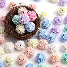 5pcs 16mm Acrylic Flower Ball Beads, 3D Daisy Flower Spacer Beads With Rhinestone For DIY Bracelet Necklace Earring Phone Chain Jewelry Making - Flower Beads - View 4