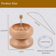 SHOP LC DELIVERING JOY Seed Bead Spinner Jewelry Making Kit - Clay Bead Spinner With Big Eye Beading Needle & 3 Meter Wire - Necklace Bracelet Maker Wooden - Birthday Gifts - Pinewood - Bead Spinner With Multicolor Border - View 8