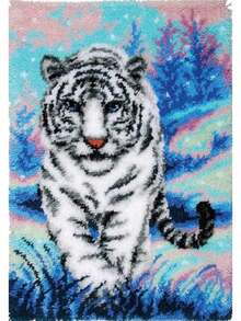 YOOTOM Hook Rug Kits Adult, Rug Crochet Making Kits With Pre-Printed Canvas And Hook And Enough Yarn, 20x15in - Tiger - View 9