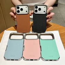Colorful Lens Large Window Leather Phone Case, Suitable For IPhone 17/17 Pro/17 Pro Max/16/16 Pro/16/16 Pro Max 16/15 Pro Max/14 Pro Max/13, Shockproof Phone Protective Cover, Easter Gift - Black - View 8