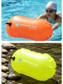1pc Outdoor Safety Swimming Buoy Assist Flotation Device, Single Air Bladder Swim Tow Float, Thick PVC Material With Waist Strap, High Buoyancy Design, Portable, Swimming Rest Floating Bag, Inflatable Buoy Lifesaving Gear, Essential For Holiday, Pool, Beach - Multicolor - View 5