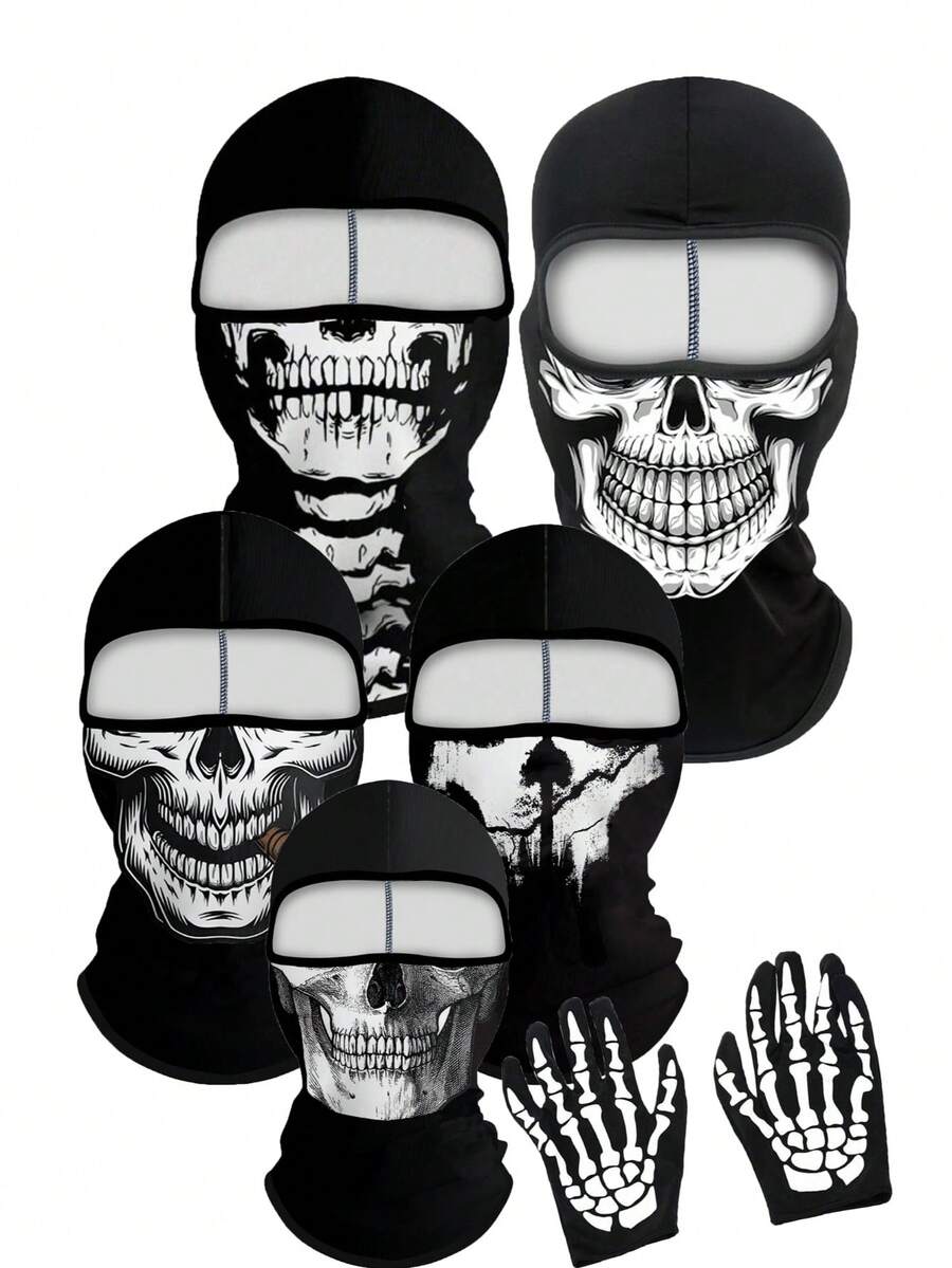 1pc Unisex Creative 3D Scary Face Mask, Breathable UV Protection Full Face Cover Suitable For Outdoor Activities Like Running, Cycling, Fishing, Hiking In All Seasons Ski Masks - Style 4 - View 1